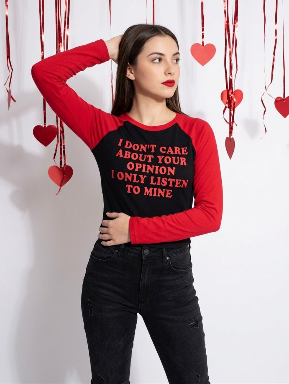 SHEIN Red and Black Tee
